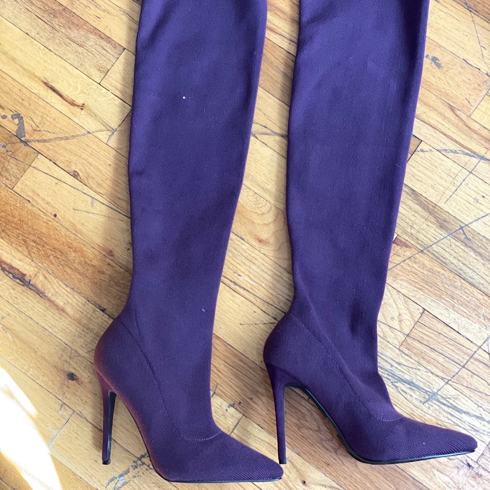 Purple sock boots